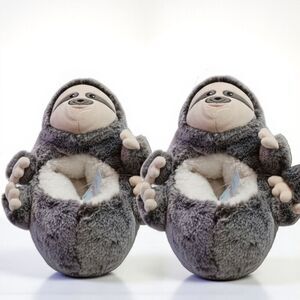 Teddy Bear Slippers Sloth Women's 7/8 Big Kids Size 6/7 NWT!